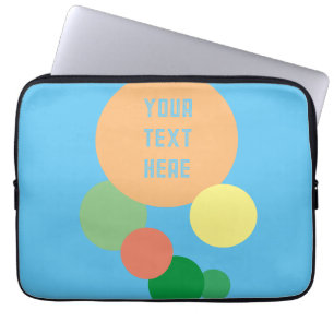 pastel rainbow confetti circles fun name  laptop sleeve