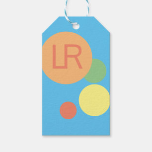 Pastel Rainbow Confetti Gift Tag – Custom Initial