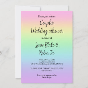 Pastel Rainbow Couple's Wedding Shower Invitation