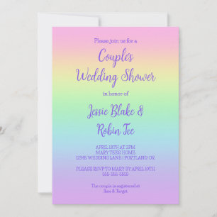 Pastel Rainbow Couple's Wedding Shower Invitation