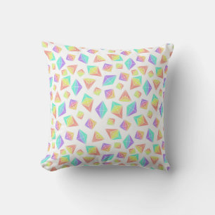 Pastel Rainbow Crystals Pattern Cushion