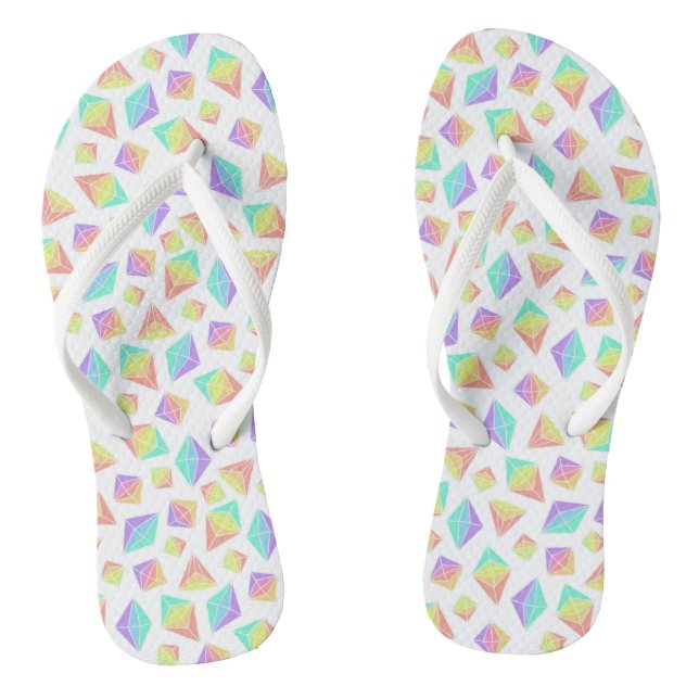 Pastel Rainbow Crystals Pattern Jandals (Footbed)