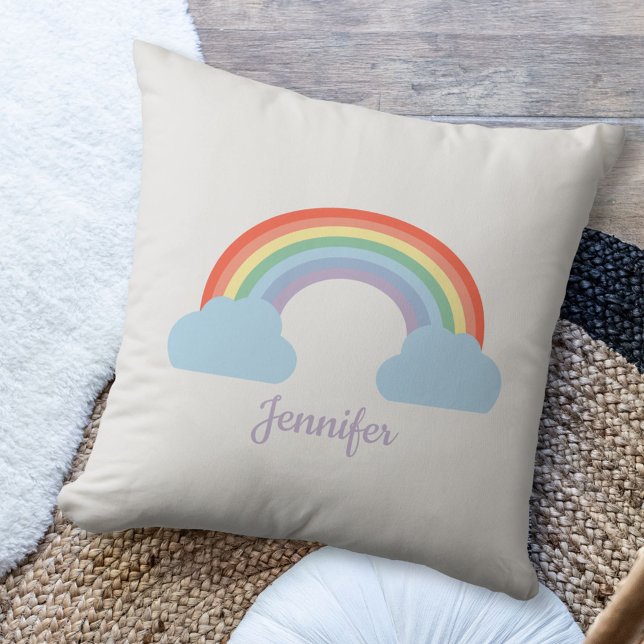 Pastel Rainbow Cushion (Pastel Rainbow Pillow)