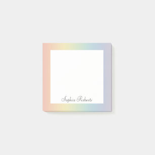 Pastel Rainbow Custom Name  Post-it Notes