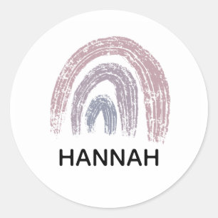 Pastel Rainbow Custom Name School Kids Classic Round Sticker