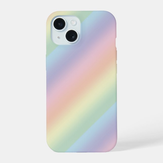 Pastel Rainbow Design iPhone 15 Case (Back)
