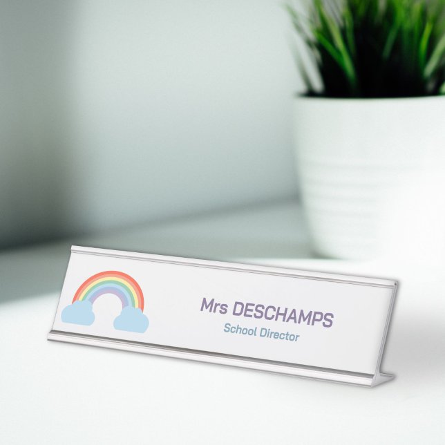 Pastel Rainbow Desk Name Plate (Pastel Rainbow Desk Name Plate)