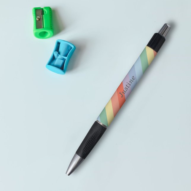 Pastel Rainbow Diagonal Stripes  (Pastel Rainbow Diagonal Stripes Pen)