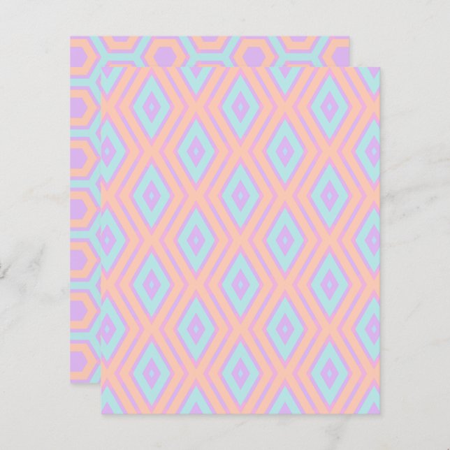Pastel Rainbow Diamonds & Honeycomb Scrapbook (Front/Back)