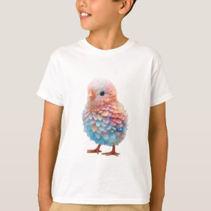 Pastel Rainbow Feathered Baby Chick Kids T-Shirt