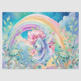 Pastel Rainbow Fish & Sea Turtles Decoupage Tissue Paper
