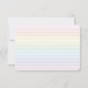 Pastel Rainbow Flat Thank You Card with Lined Back