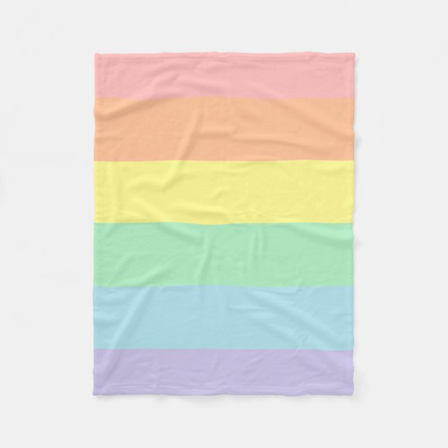 Pastel Rainbow Fleece Blanket (Front)