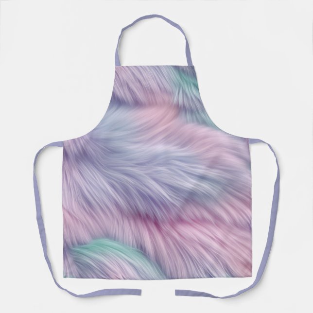 Pastel Rainbow Fur Apron (Front)