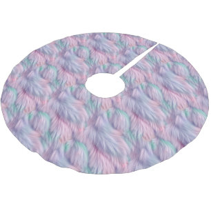 Pastel Rainbow Fur Brushed Polyester Tree Skirt