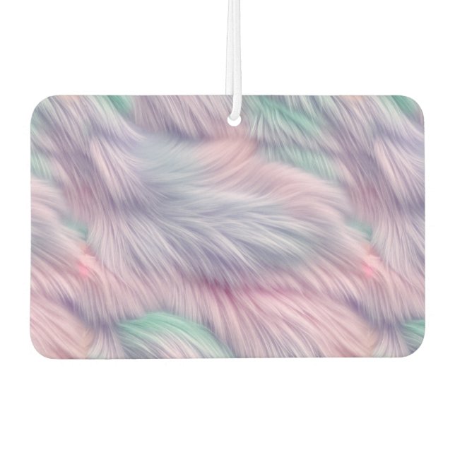 Pastel Rainbow Fur Car Air Freshener (Front)