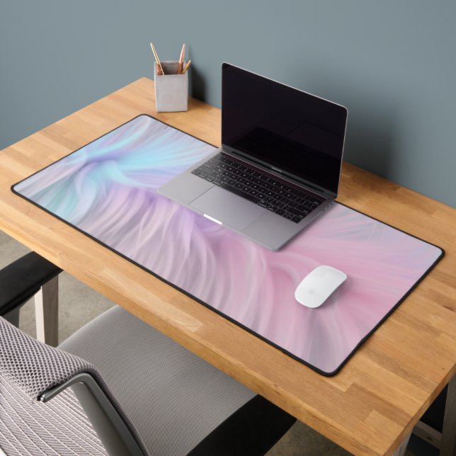 Pastel Rainbow Fur Desk Mat (Office 2)