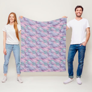 Pastel Rainbow Fur Fleece Blanket