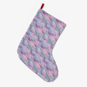 Pastel Rainbow Fur Large Christmas Stocking