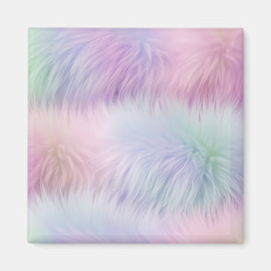 Pastel Rainbow Fur Magnet