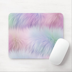 Pastel Rainbow Fur Mouse Pad
