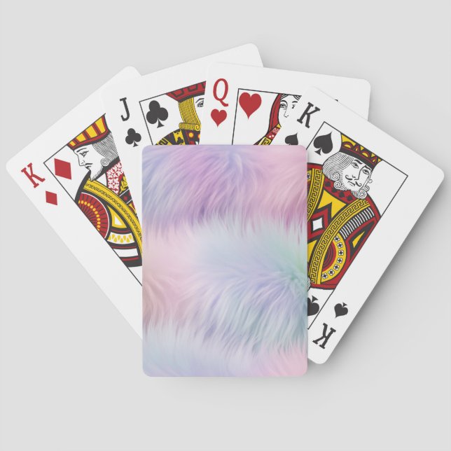 Pastel Rainbow Fur Playing Cards (Back)