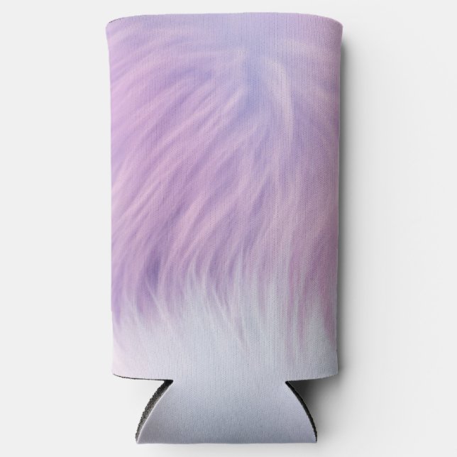 Pastel Rainbow Fur Seltzer Can Cooler (Front)