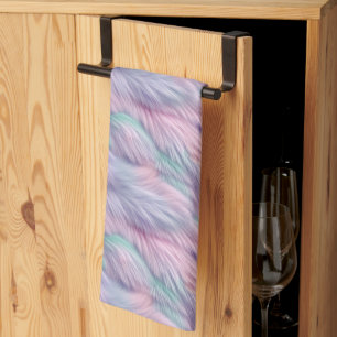 Pastel Rainbow Fur Tea Towel