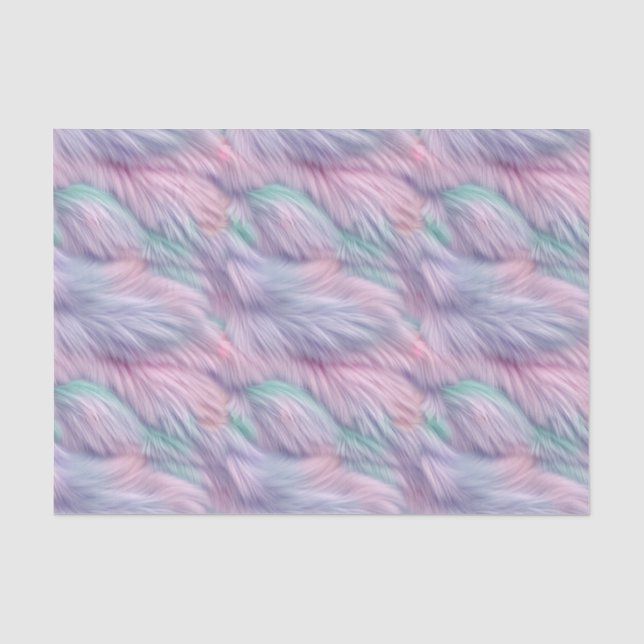 Pastel Rainbow Fur Tissue Paper (Front)