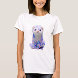 Pastel Rainbow Galaxy Ferret Women T-Shirt