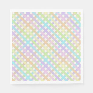 Pastel Rainbow Gingham Plaid Napkin