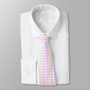 Pastel Rainbow Gingham Tie