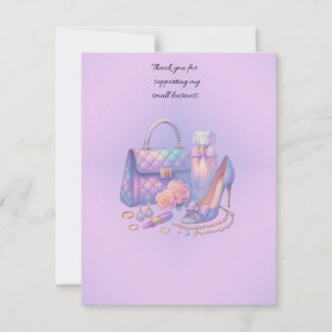 Pastel Rainbow Glam Boutique Thank You Card