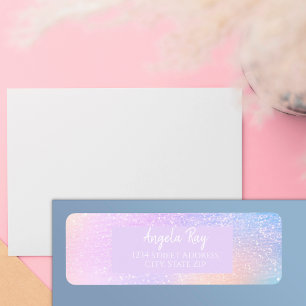 Pastel Rainbow Glitter Return Address label