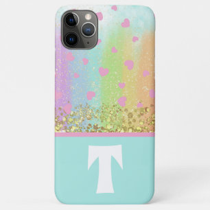 Pastel Rainbow Gold Glitter Colour Block Case-Mate iPhone Case