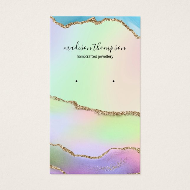 Pastel Rainbow Gold Jewellery Earring Display (Front)