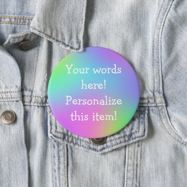 Pastel Rainbow Gradient 10 Cm Round Badge (In Situ)