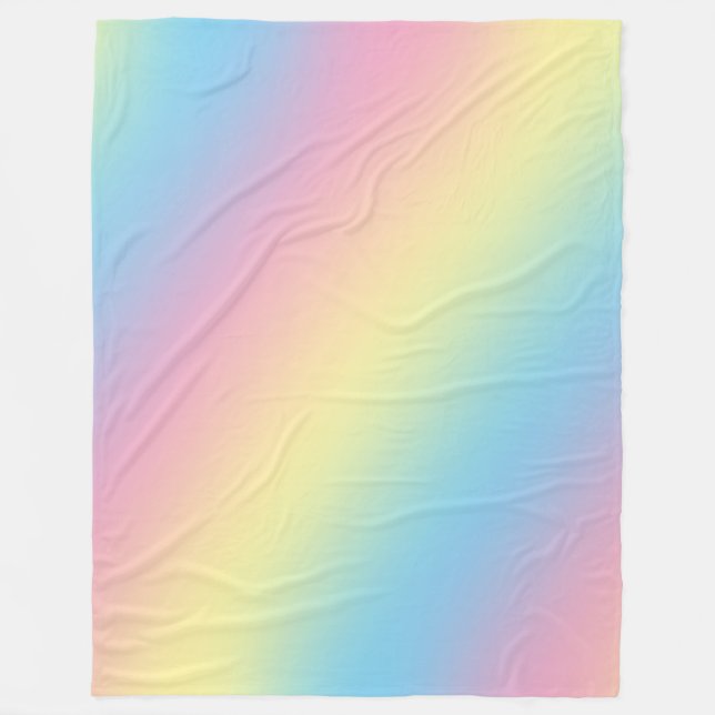 Pastel Rainbow Gradient Fleece Blanket (Front)