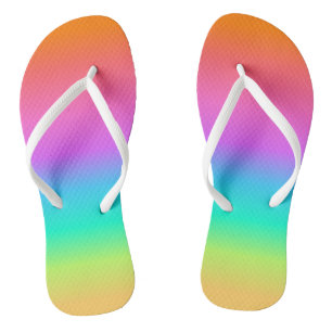 Pastel Rainbow Gradient Flip Flops