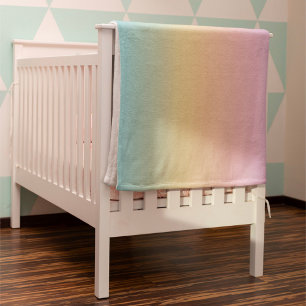 Pastel Rainbow Gradient Ombre Fleece Blanket