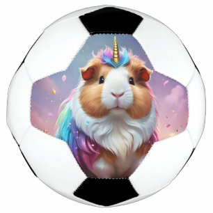 Pastel Rainbow Guinea Pig Unicorn, Soccer Ball