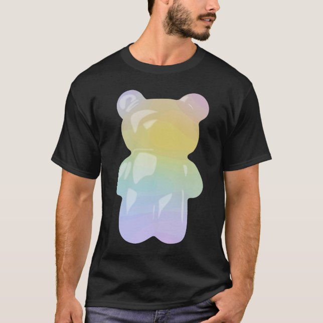 Pastel Rainbow Gummy Bear Candy T-Shirt (Front)