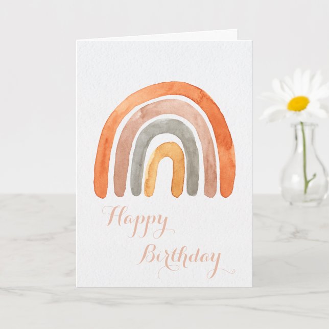 Pastel Rainbow | Happy Birthday  Card (Small Plant)