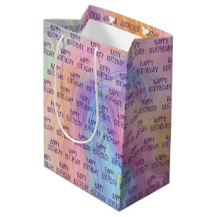 Pastel Rainbow Happy Birthday Medium Gift Bag