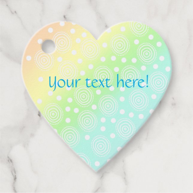 Pastel Rainbow Heart Shaped Favour Tags (Front)