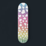 Pastel Rainbow Hearts For her Skateboard<br><div class="desc">This design may be personalised by choosing the customise option to add text or make other changes. If this product has the option to transfer the design to another item, please make sure to adjust the design to fit if needed. Contact me at colorflowcreations@gmail.com if you wish to have this...</div>