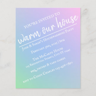 Pastel Rainbow Housewarming Party Flyer
