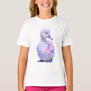 Pastel Rainbow Iridescent Fluffy Duckling Kids T-Shirt
