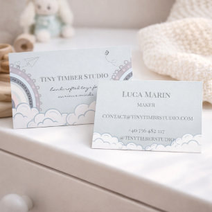 Pastel Rainbow Kids Brand Identity Business Card