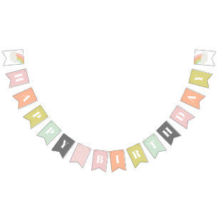 Pastel Rainbow Kids Happy Birthday Bunting
